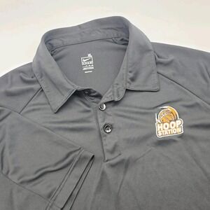 Vintage Nike Team Polo Men's Black XL Hoop Station Performance Shirt FitDry
